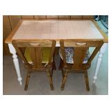 Tile Top Wood Table w/ Wood ChairsAppr