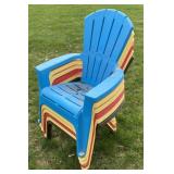 Set of 6 Plastic Adirondack Style Patio Lounge