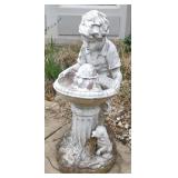 Stone Child Drinking Water Fountain 25"