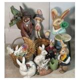 Lot w/ Paper Mché, Porcelain, And Ceramic Rabbit