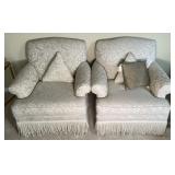 AlexVale Floral Pattern Arm Chairs w/ Pillows