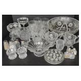 Lot of Glass Bowls, Cups, Salt/Pepper Shakers, &