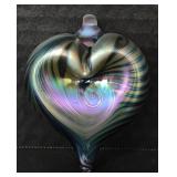 Heart Shaped Hand Blow Ornament 3"