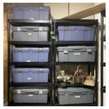 Black Plastic Storage Shelves *CONTENTS NOT