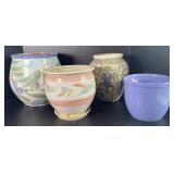Assorted Floral Pattern Stoneware PlantersUp to