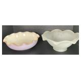 Ruffled Edge Frosted Glass and Ceramic