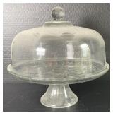 Cut Glass Cake Stand with DomeApprox 12in