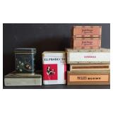 Cigar boxes & Tins (El Producto approx 6"H)