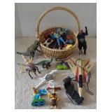 Basket of Toys Including Dinosaurs, Action