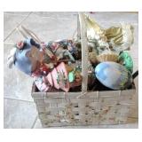 Basket w/ Easter Decor, approx 10" x 8" x 11"