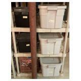 Contents of Shelves: Christmas Ornaments, Ribbon,