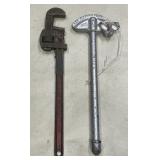 Drop Forged Steel 24 in Pipe Wrench, And Lee