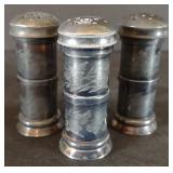 Engraved Plated Salt/Pepper Shakers, Unmarked