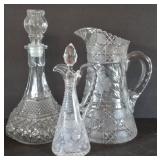 Glass Decanters & Pitcher (approx 10") , Broken