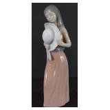 Lladro Bashful Girl w/ Hat Figurine, approx 9.5"