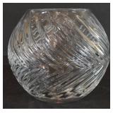 Crystal Clear Leaded Vase/Bowl, approx 4" x 5"