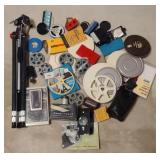 Lot of Camera Film, Trip Pod, Lens, & More