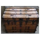 Vtg. Wooden Storage Trunk 23"x25"x19.5"