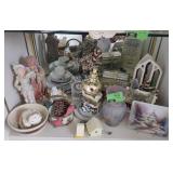 Shelf Contents Including Ceramic Buildings,