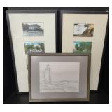 Multi-Photo Picture Frames w/ Light House Drawing