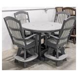 5 PC Grey Poly Pub Cooler Table and 4 Pub Chairs