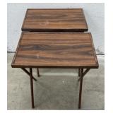 (?) Wooden Foldable TV Tray Tables Set Of 2