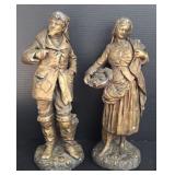 (P) Bronze Color Statues, Male 18.5" Tall