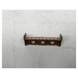 (?) Wooden Wall Hanging Display Shelf With 4