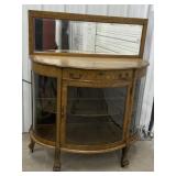 (U) Rounded Glass 2-Tier Buffet Table/Curio