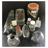 (AC) Box lot of various glass containers
