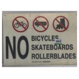 (ZZ) Signage For No Bicycle Skateboards