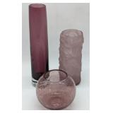 (H) Purple vases, 12in h