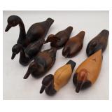 (H) Various hand Carved wooden Ducks, 1