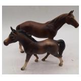 (H)  A pair of Ceramic horses made in Japan. 8" l