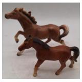 (H) 2 Ceramic horses tan/brown  made in Japan
