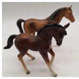 (H) 2 Ceramic horses, made in Japan 8"l
