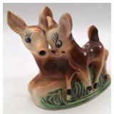 (H) Vtg. Shafford Pottery Big Eyes Deer & Fawn