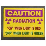 (N) Caution Radiation Metal Sign 14" x 10"