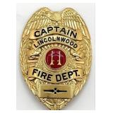 Obsolete Blackinton Lincolnwood Illinois Fire Depa