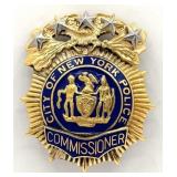 Obsolete City Of New York Police Commissioner Badg