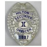 Obsolete Hilton Security Officer Plastic Shield Ba