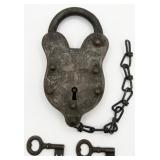 Oversized Antique Pauly Jail Lock St. Louis Mo. Wi