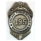 Obsolete Chicago Public Schools Watchman Shield Ba