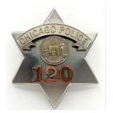 Obsolete Newer Chicago Police Pie Plate Badge #120
