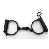 Antique Wrought Iron Handcuffs With Key Lock