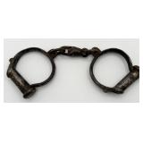 Antique Victorian Police Iron Handcuffs