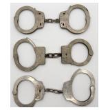Lot Of Three Pairs Of Vintage Steel Handcuffs