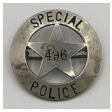 Obsolete Special Police Round Center Star Badge #4