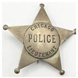 Obsolete Chicago Police Lieutenant 5-Point Star Ba