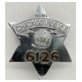 Obsolete Chicago Police Retired Star Badge #6126